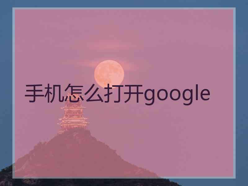 手机怎么打开google